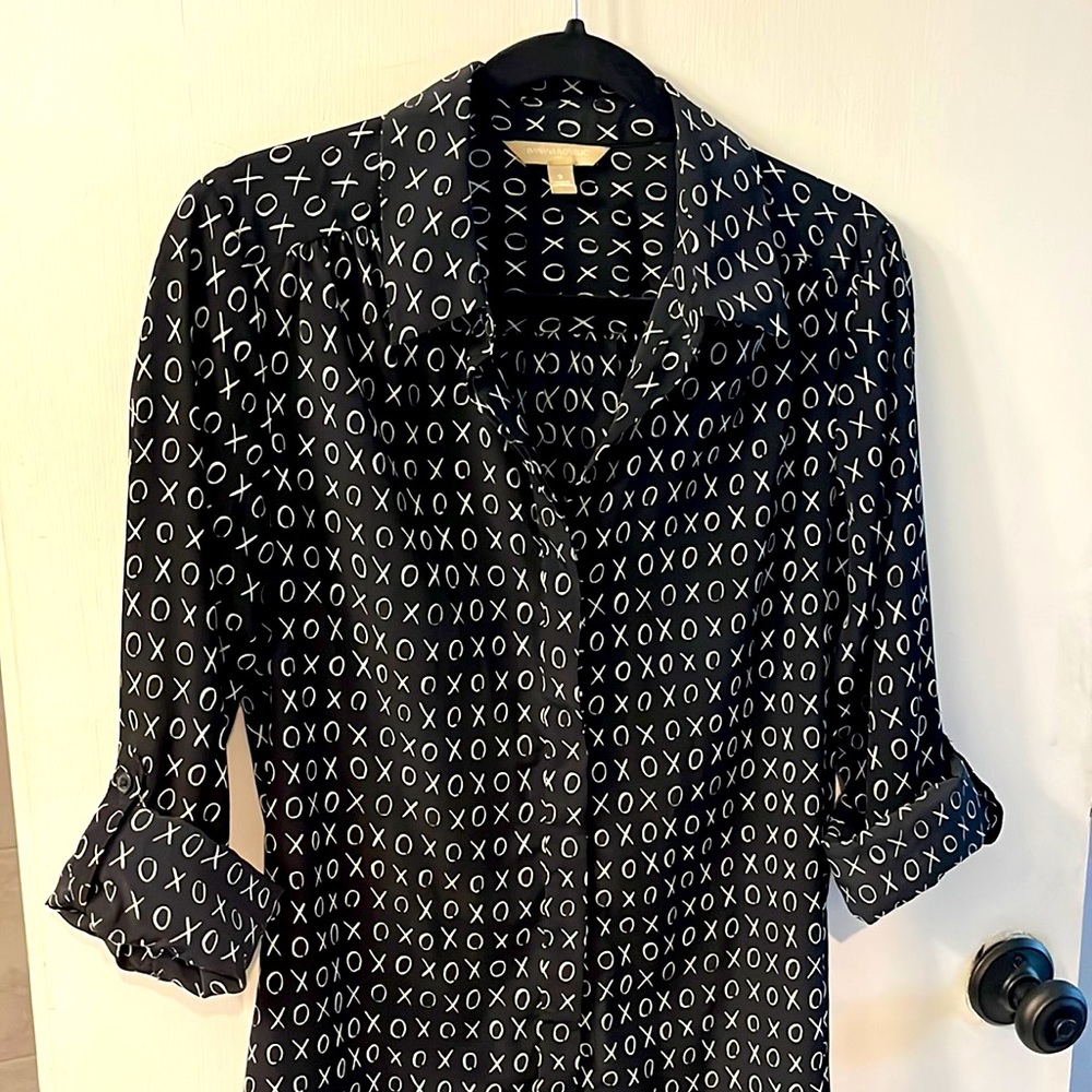 BANANA REPUBLIC Women's Sz 2 Shirtdress BLACK XOXO Dress $118